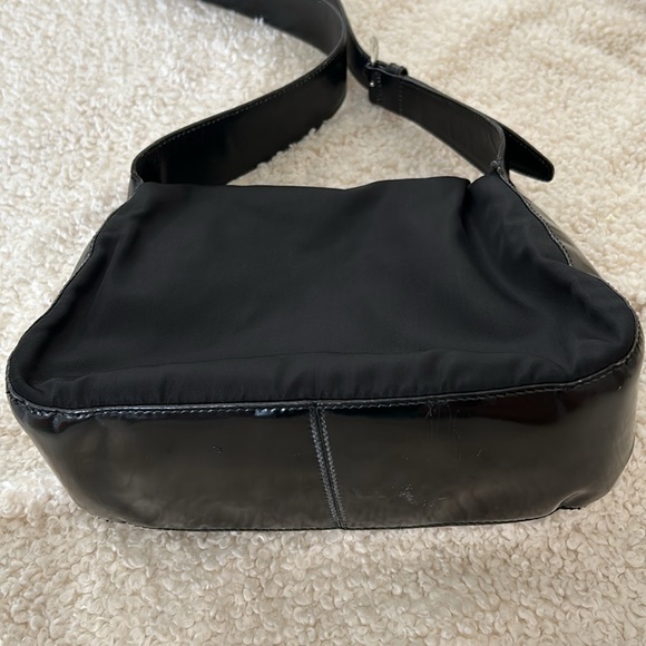 PRADA Messenger Bag Black Nylon Leather Crossbody Bag Logo Italy - Picture 2 of 8